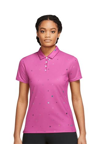 Show details for Nike Golf Women's Dri-Fit Victory Short Sleeve Printed Polo - Active Pink 621