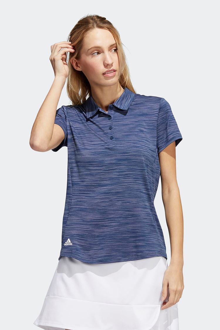 Picture of adidas Women's Spacedye Short Sleeve Polo Shirt - Crew Navy / White