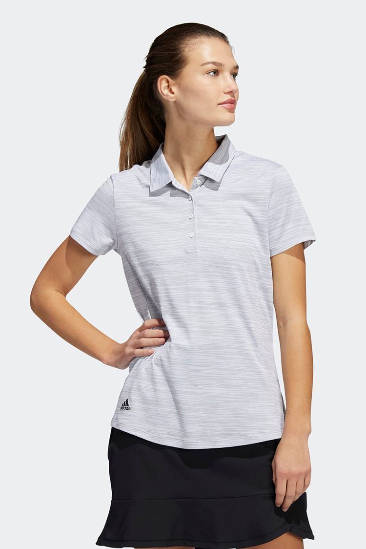 Picture of adidas Women's Spacedye Short Sleeve Polo Shirt - White / Black