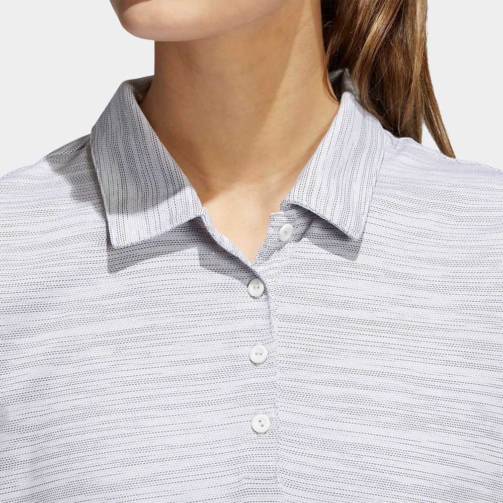 Picture of adidas Women's Spacedye Short Sleeve Polo Shirt - White / Black