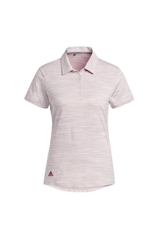 Show details for adidas Women's Spacedye Short Sleeve Polo Shirt - Almost Pink / Legacy Burgundy
