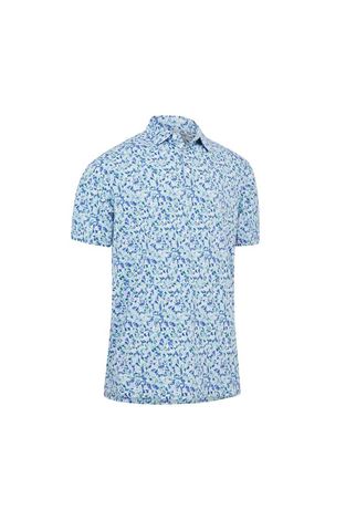 Show details for Callaway Men's Filtered Floral Print Polo Shirt - Bright White