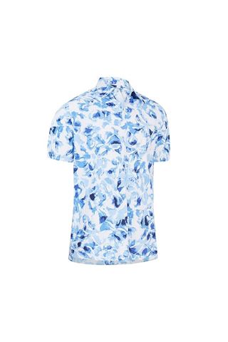 Picture of Callaway ZNS Men's Tye Dye Leaf Print Polo Shirt - Bright White 100