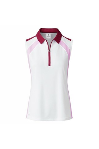 Picture of Daily Sports zns Ladies Roxa Sleeveless Polo Shirt - White 100