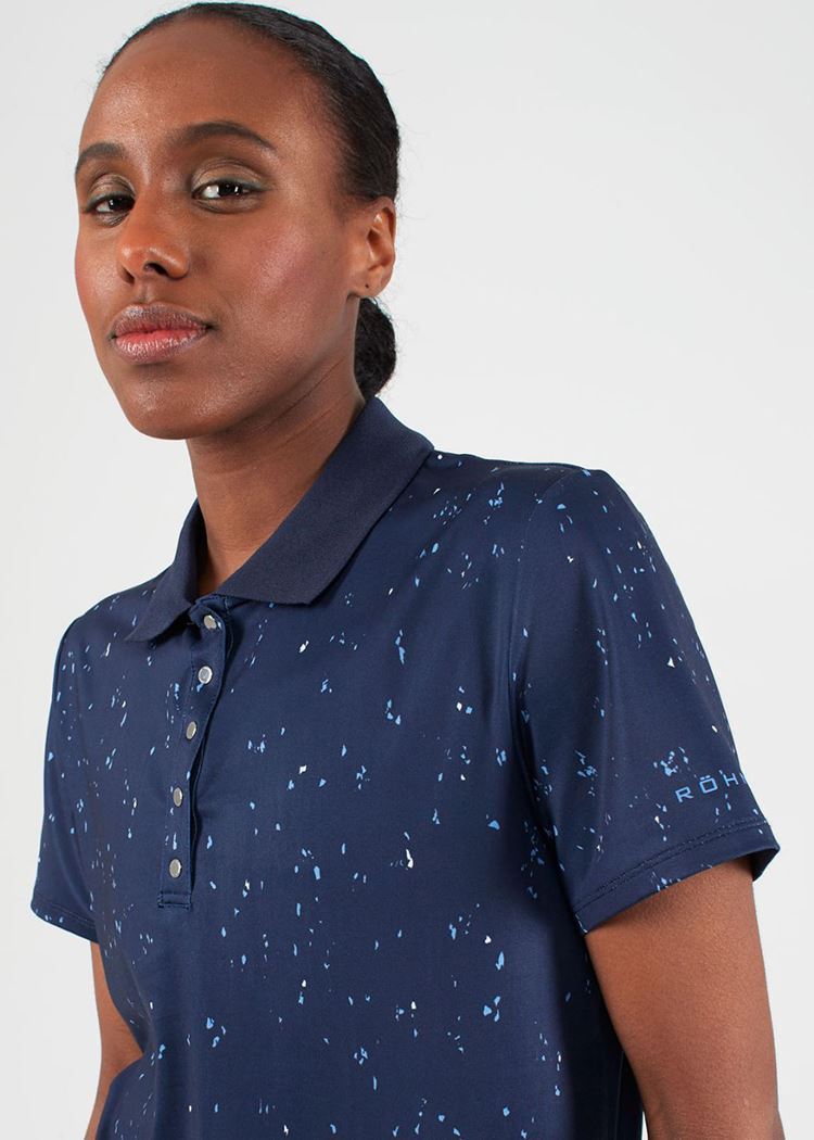 Picture of Rohnisch zns Ladies Direction Polo Shirt - Navy Micro Spot - SMALL ONLY