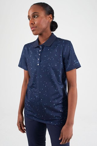 Picture of Rohnisch Ladies Direction Polo Shirt - Navy Micro Spot - SMALL ONLY