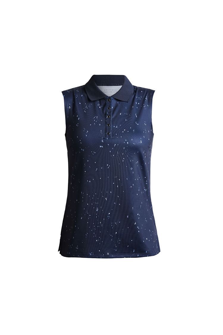 Picture of Rohnisch Ladies Direction Sleeveless Polo Shirt - Navy Micro Spot