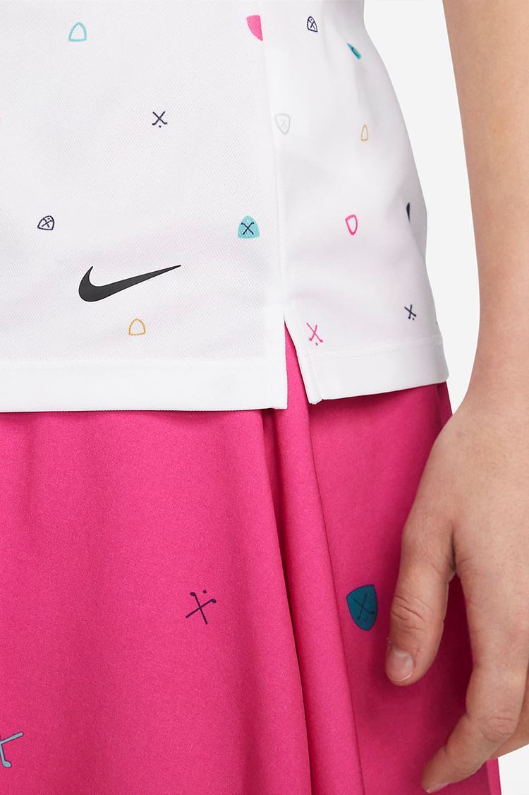Picture of Nike Golf Women's Dri-Fit Victory Short Sleeve Printed Polo -White 100