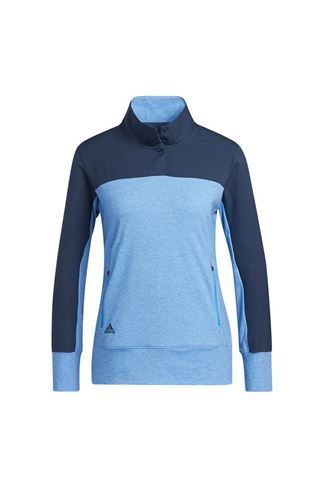 Picture of adidas Women's Colourblock Quarter Zip Sweater - Blue Rush Melange