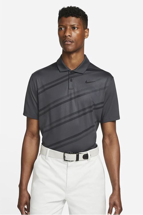 Nike Golf Men's Dri-Fit Vapor Stripe Polo Golf Shirt - Dark Smoke Grey ...