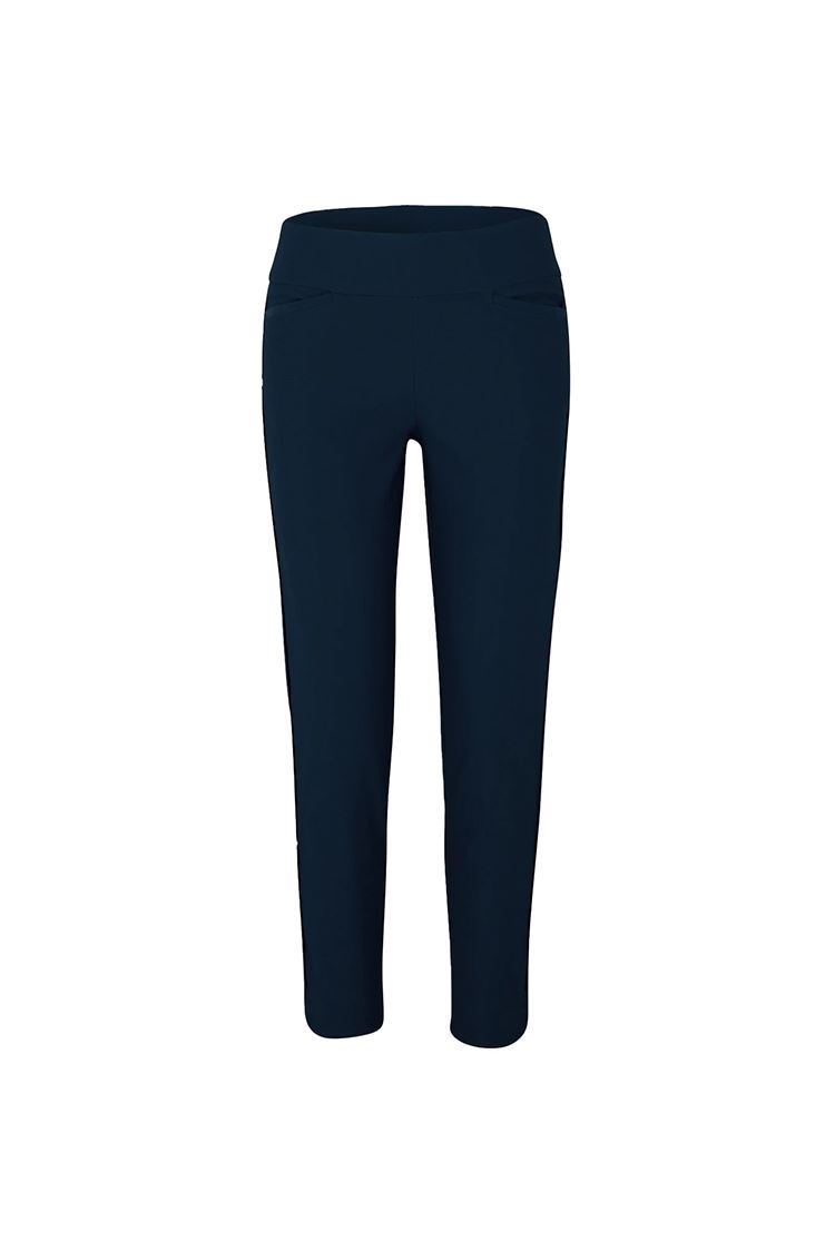 Wide Belt Stretch Trouser - Navy Blue