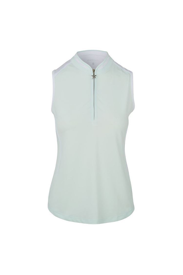 Picture of Swing out Sister Ladies Esme Sleeveless Polo Shirt - Neon Mint / White