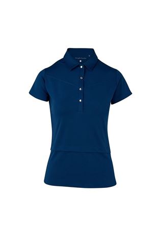 Show details for Swing out Sister Ladies Amelie Cap Sleeve Polo Shirt - Atlantic Blue