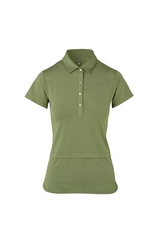 Show details for Swing out Sister Ladies Amelie Cap Sleeve Polo shirt - Oli Green