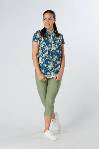 Picture of Swing out Sister zns Ladies Celia Abstract Cap Sleeve Polo Shirt - Abstract Pattern