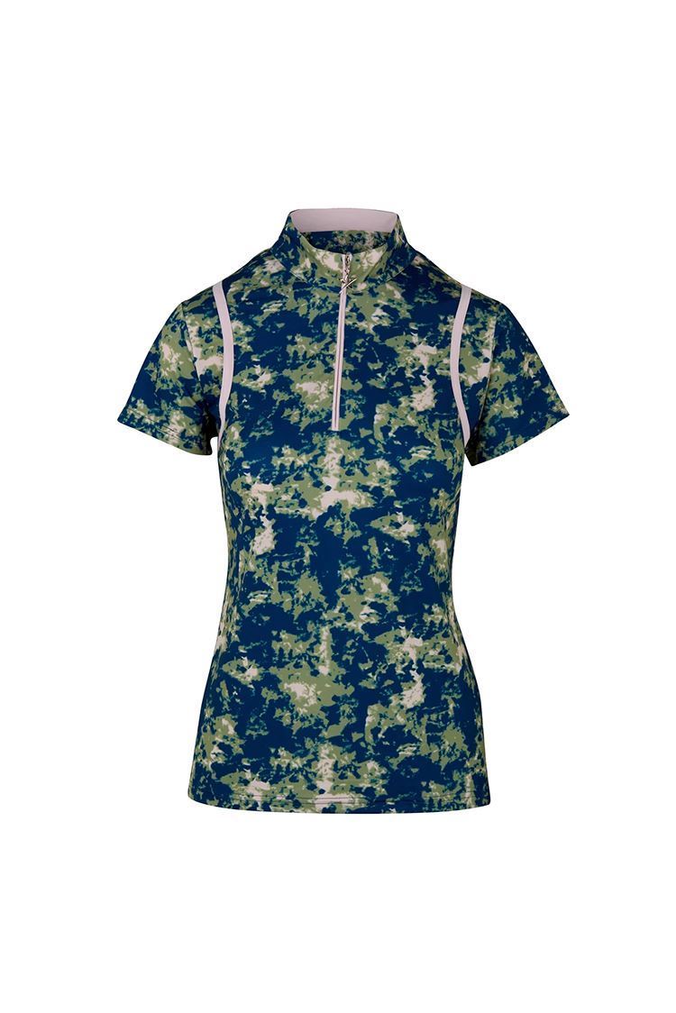 Picture of Swing out Sister zns Ladies Celia Abstract Cap Sleeve Polo Shirt - Abstract Pattern