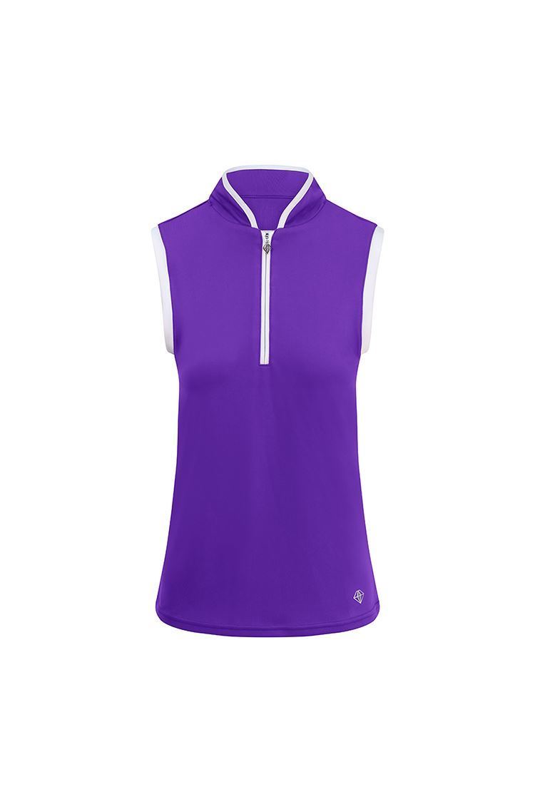 Picture of Pure Golf Ladies Bloom Sleeveless Polo Shirt - Purple