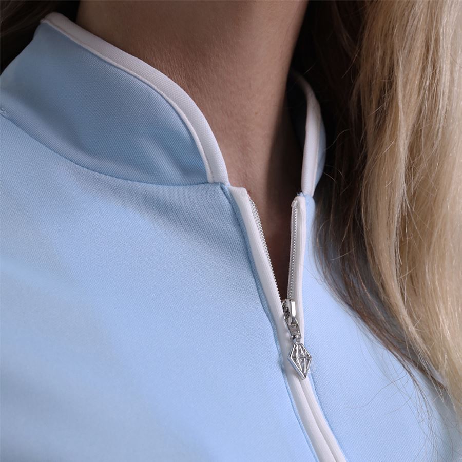 Picture of Pure Golf Ladies Bloom Sleeveless Polo Shirt - Pale Blue