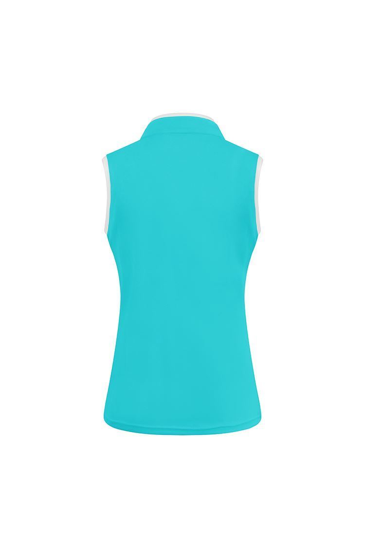 Picture of Pure Golf Ladies Bloom Sleeveless Polo Shirt -Ocean Blue