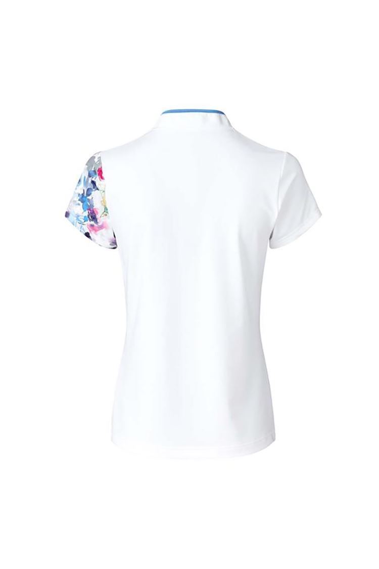 Picture of Daily Sports Ladies Mira Floral Print Cap Sleeve Polo  Shirt - White 100