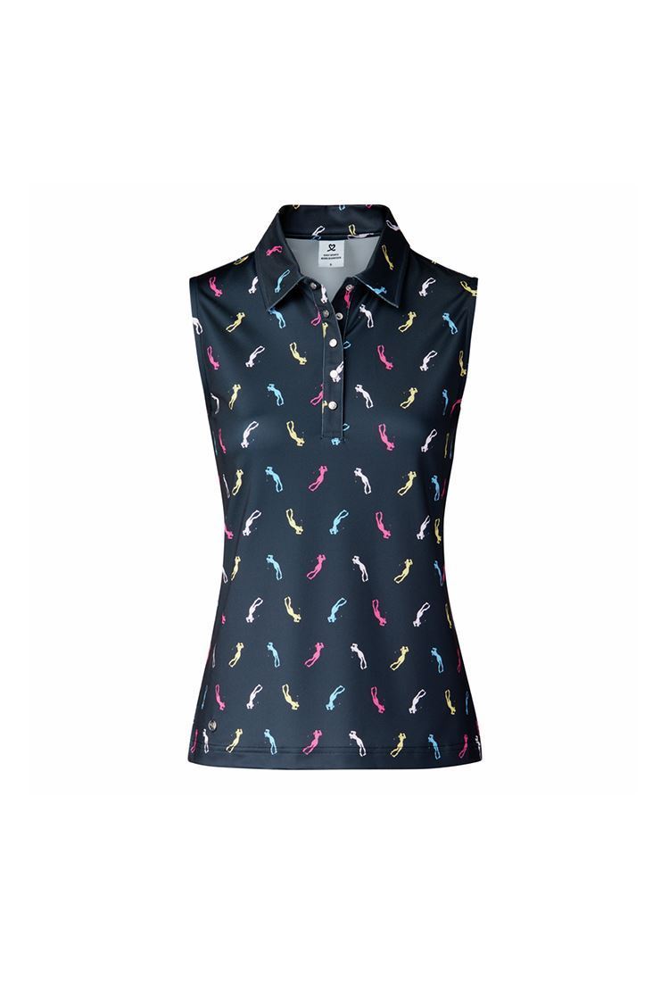 Picture of Daily Sports Ladies Chatty Sleeveless Polo Shirt - Dark Navy 935