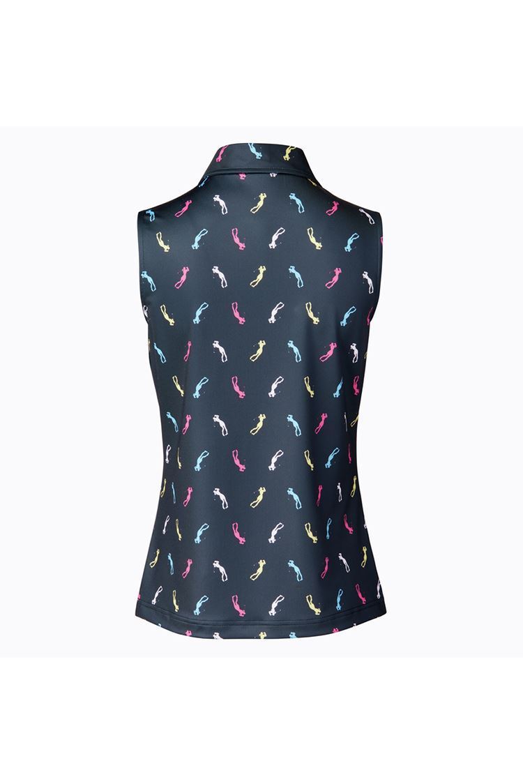Picture of Daily Sports Ladies Chatty Sleeveless Polo Shirt - Dark Navy 935
