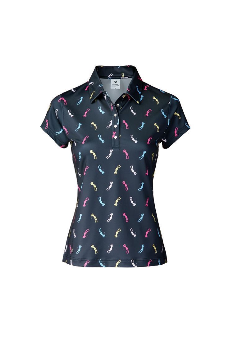 Picture of Daily Sports Ladies Chatty Cap Sleeve Polo Shirt - Dark Navy