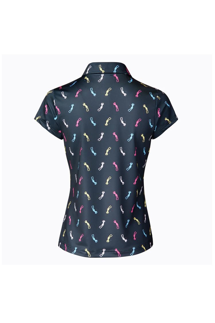 Picture of Daily Sports Ladies Chatty Cap Sleeve Polo Shirt - Dark Navy