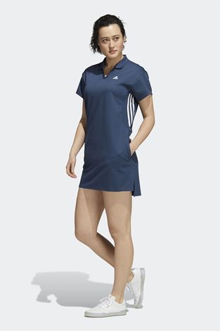 Show details for adidas Ladies 3 Stripes Primegreen Golf Dress - Crew Navy