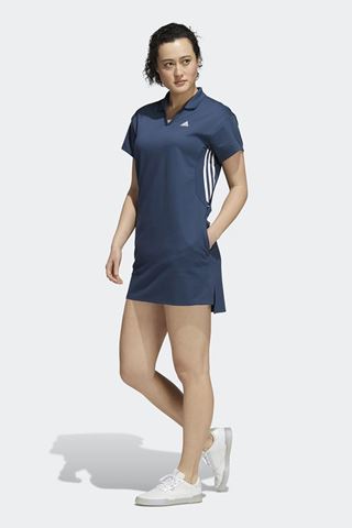 Picture of adidas Ladies 3 Stripes Primegreen Golf Dress - Crew Navy