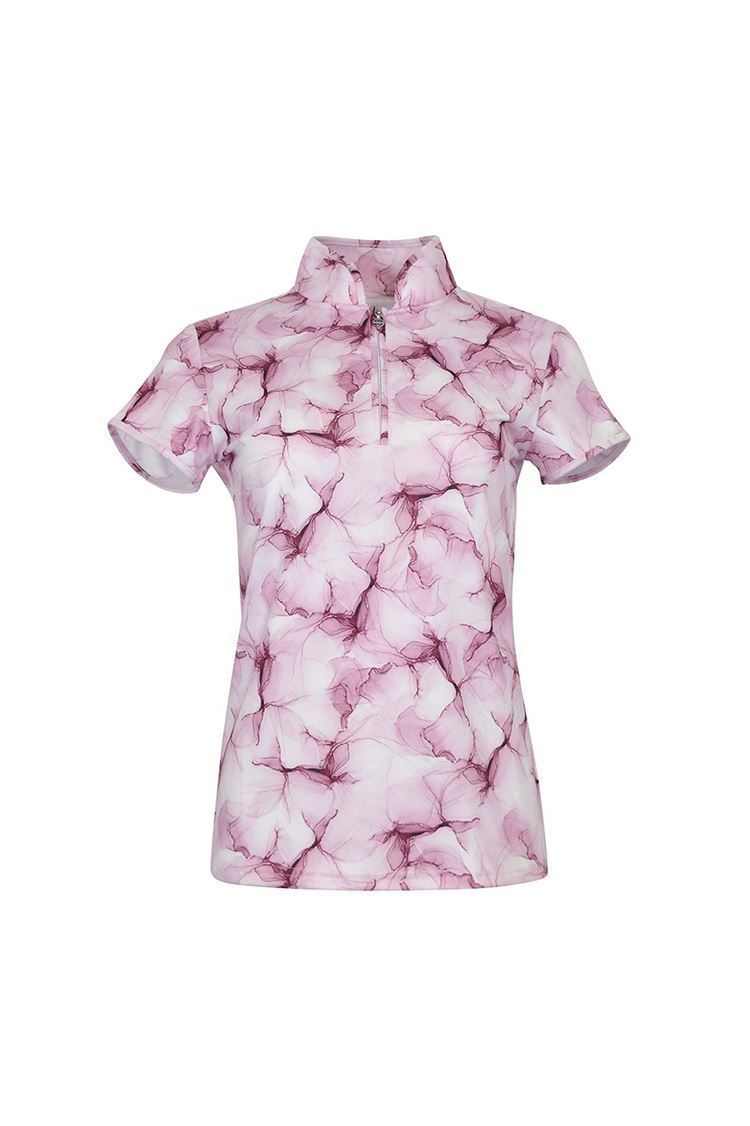 Picture of Pure Golf ZNS Ladies Skye Cap Sleeve Polo Shirt - Blossom Pink - XS Only