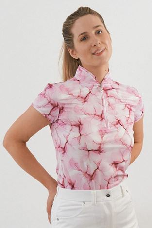 Show details for Pure Golf Ladies Skye Cap Sleeve Polo Shirt - Blossom Pink