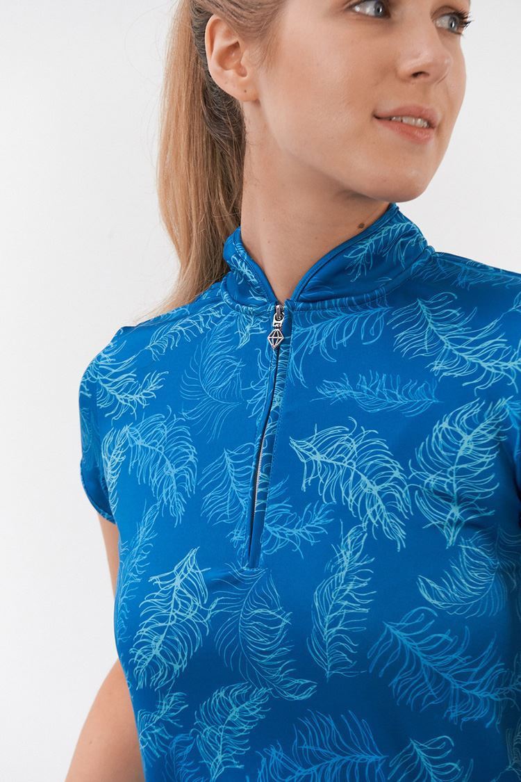 Picture of Pure Golf Ladies Skye Cap Sleeve Polo Shirt - Feather Blue - XS Only