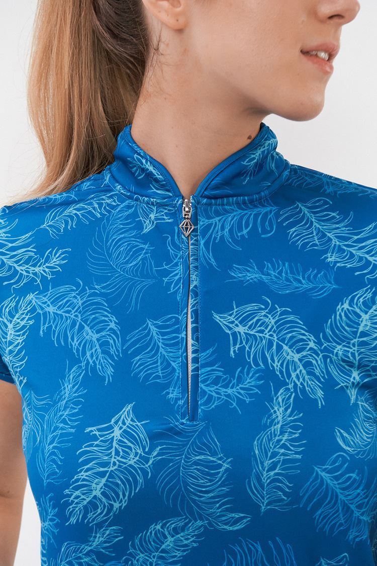 Picture of Pure Golf Ladies Skye Cap Sleeve Polo Shirt - Feather Blue - XS Only