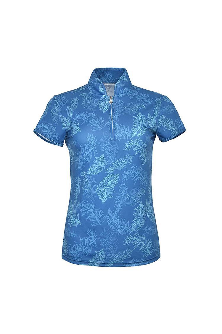 Picture of Pure Golf Ladies Skye Cap Sleeve Polo Shirt - Feather Blue - XS Only