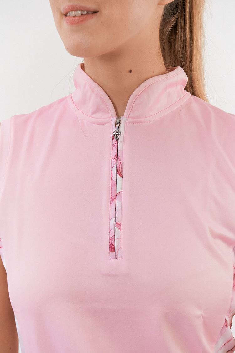 Picture of Pure Golf Ladies Holly Cap Sleeve Polo Shirt - Blossom Pink