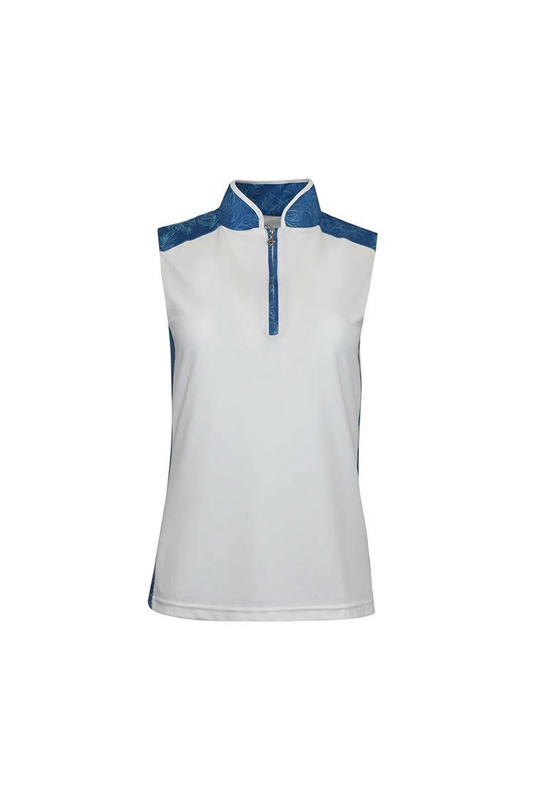 Picture of Pure Golf Ladies Audrina Sleeveless Polo Shirt - Feather Blue - XS Only