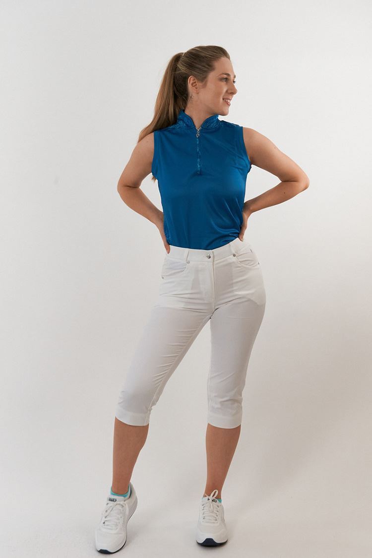 Picture of Pure Golf Ladies Riley Sleeveless Polo Shirt - Feather Blue