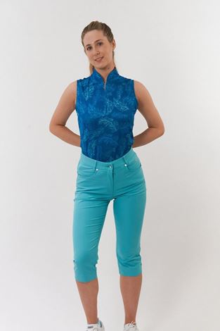 Show details for Pure Golf Ladies Lucia Sleeveless Polo Shirt - Feather Blue