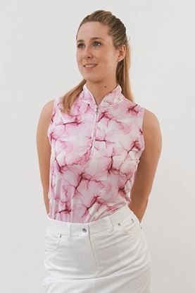 Show details for Pure Golf Ladies Lucia Sleeveless Polo Shirt - Blossom Pink