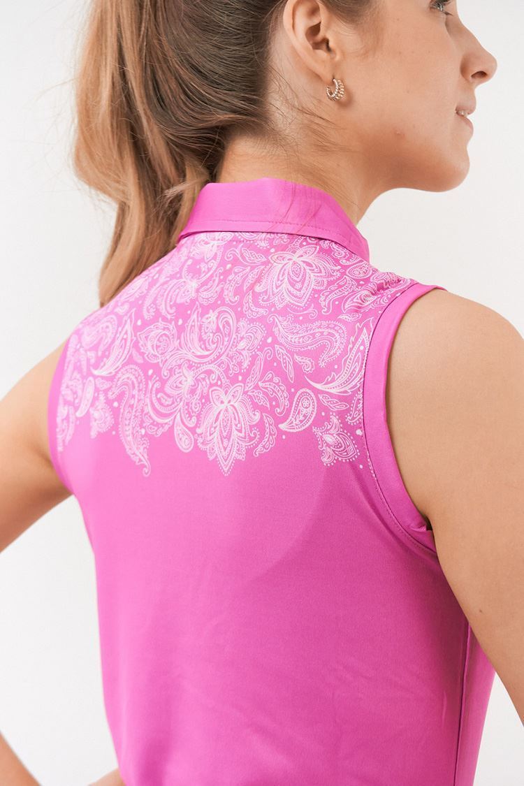 Picture of Pure Golf Ladies Trinity Sleeveless Polo Shirt - Azalea Pink - XS Only