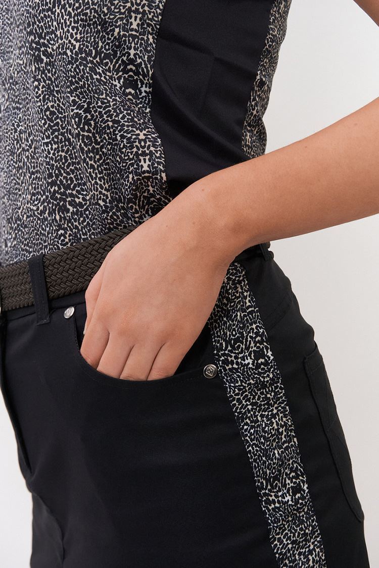 Picture of Pure Golf zns Ladies Calm Cheetah Panel Skort - Black - UK10 Only