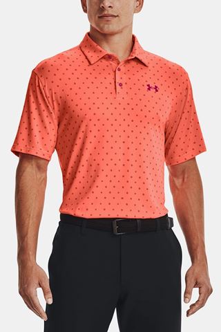 Picture of Under Armour ZNS Men's UA Playoff 2.0 Floral Polo Shirt - Electric Tangerine / Knock Out 824
