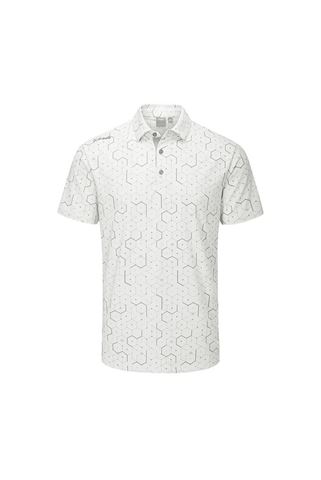 Picture of Ping zns Men's Geo Polo Shirt - White / Dark Mineral