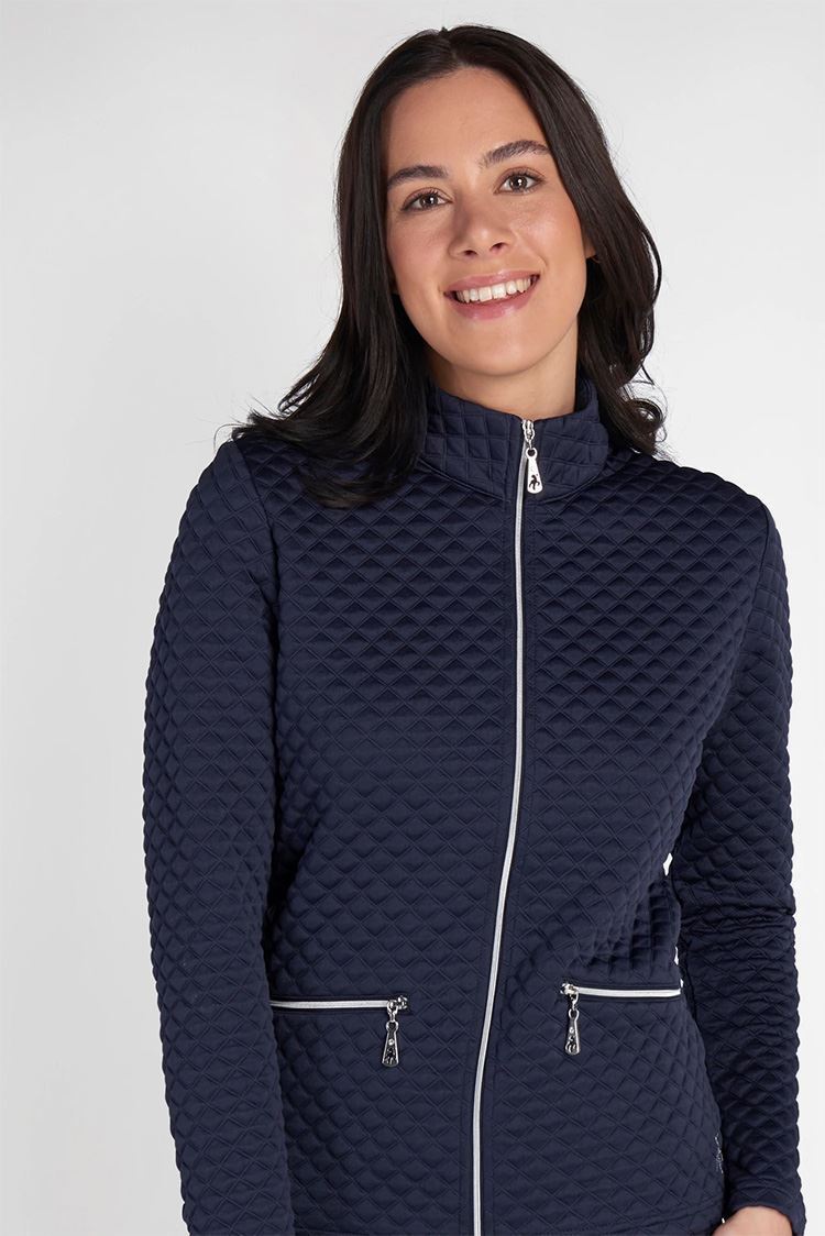 Picture of Green Lamb zns  Ladies Kaydra Full Zip Quilted Jacket - Navy