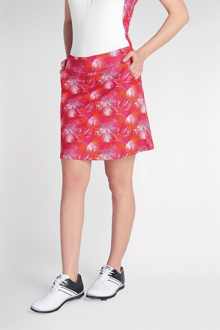 Picture of Green Lamb Ladies Kelsey Printed Flared Skort - Paradise