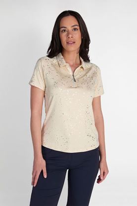 Show details for Green Lamb Ladies Katlynne Silver Foil Polo - Stone
