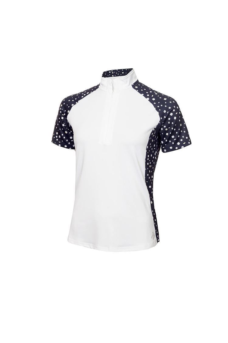 Picture of Green Lamb Ladies Katie Zip Neck Printed Polo - White / Night Sky