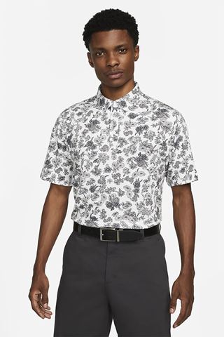 Picture of Nike zns Men's Dri Fit Player Floral Print Polo Shirt -White / Brushed Silver 100