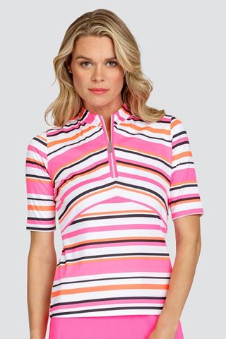 Picture of Tail zns Ladies Colette Elbow Length Sleeve Golf top - Sherbert Stripe